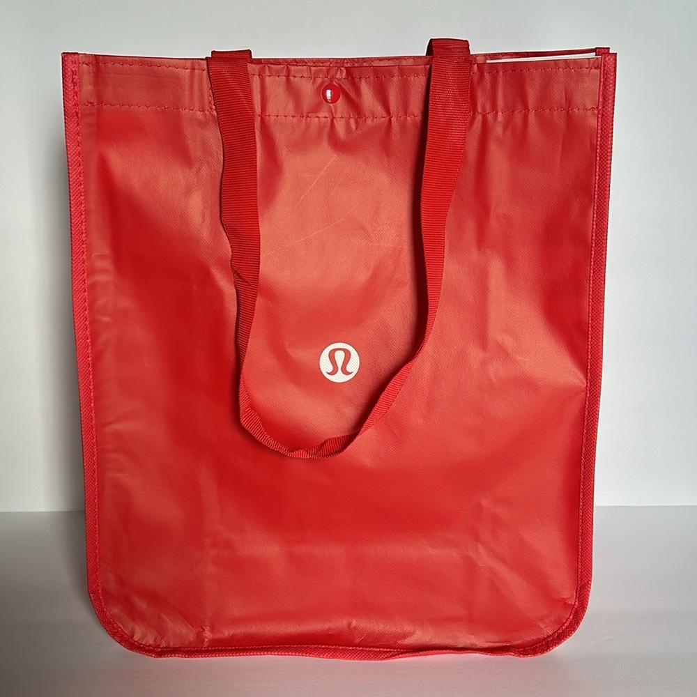 🆕 LULULEMON Three Reusable Totes Carryall Handbag Shopping Bags Black Red White - Picture 5 of 16